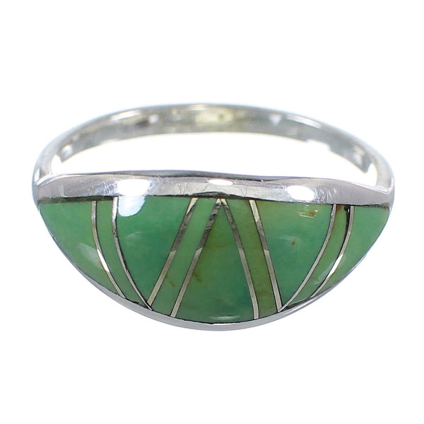 Silver And Turquoise Southwestern Ring Size 7-1/2 YX79677